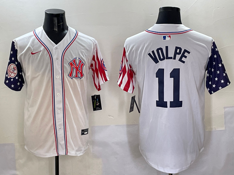 Men 2025  MLB New York Yankees #11 Volpe white jersey style 4->new york yankees->MLB Jersey